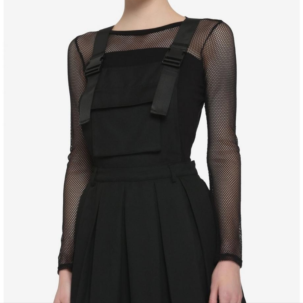 Black Cargo Pleated Skirtall Hot Topic Sz Med Gothic Punk Academia